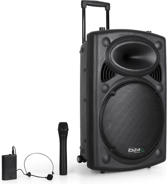 Ibiza Sound PORT15VHF-BT 800W Système de sonorisation portable avec  USB-MP3, REC, VOX,... | bol