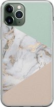 iPhone 11 Pro hoesje siliconen - Marmer pastel mix - Soft Case Telefoonhoesje - Marmer - Transparant, Multi