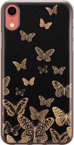 iPhone XR hoesje siliconen - Vlinders - Soft Case Telefoonhoesje - Print / Illustratie - Transparant, Zwart