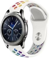 Siliconen Smartwatch bandje - Geschikt voor  Samsung Gear S3 sport band - wit kleurrijk - Horlogeband / Polsband / Armband