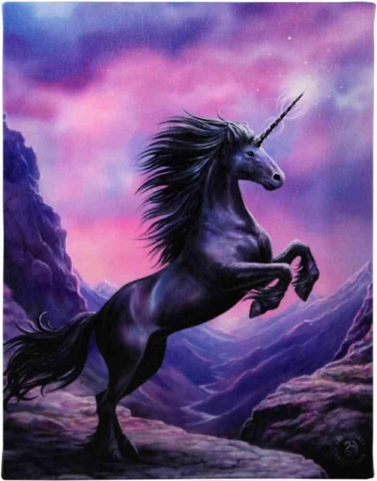 Hol Selectiekader insect Fantasie afbeelding van Anne Stokes, canvas wanddecoratie Black Unicorn,  een zwarte... | bol.com