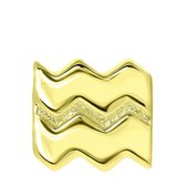 Lucardi Dames Zilveren hanger goldplated sterrenbeeld - Hanger - 925 Zilver - Goudkleurig