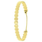 Stalen armband bangle gold ovaal/dots graveerbaar