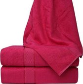 Bamboe badlakens - set van 3 stuks - Fuchsia - 70x130cm