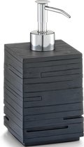 Zeeppompje/zeepdispenser - kunststeen - zwart leisteen - 8 x H16