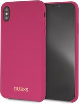 Guess Backcover hoesje Roze - Soft Touch - iPhone Xs Max  - Siliconen rand