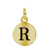 Zilveren hanger alfabet goldplated - R