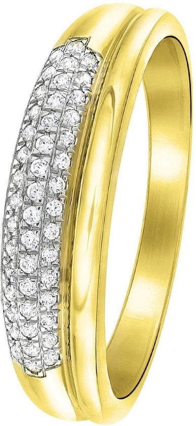 Lucardi Diamond - 14 Karaat geelgouden ring met diamant
