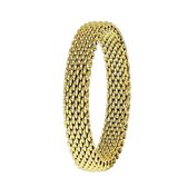 Lucardi Dames Ring mesh goldplated - Ring - Cadeau - Staal - Goudkleurig