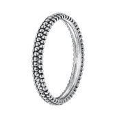 Lucardi Dames Ring rhodiumplated bol Bali - Ring - Cadeau - Echt Zilver - Zilverkleurig