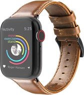 Strap-it Band geschikt voor Apple Watch - leren bandje - bruin - Maat: 38 - 40 - 41mm