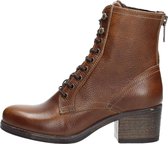 SUB55 Dames veterboots Veterschoenen Hak - cognac - Maat 37