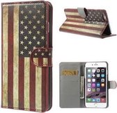 iPhone 6 6s PLUS 5.5 Hoesje Wallet Case USA Print