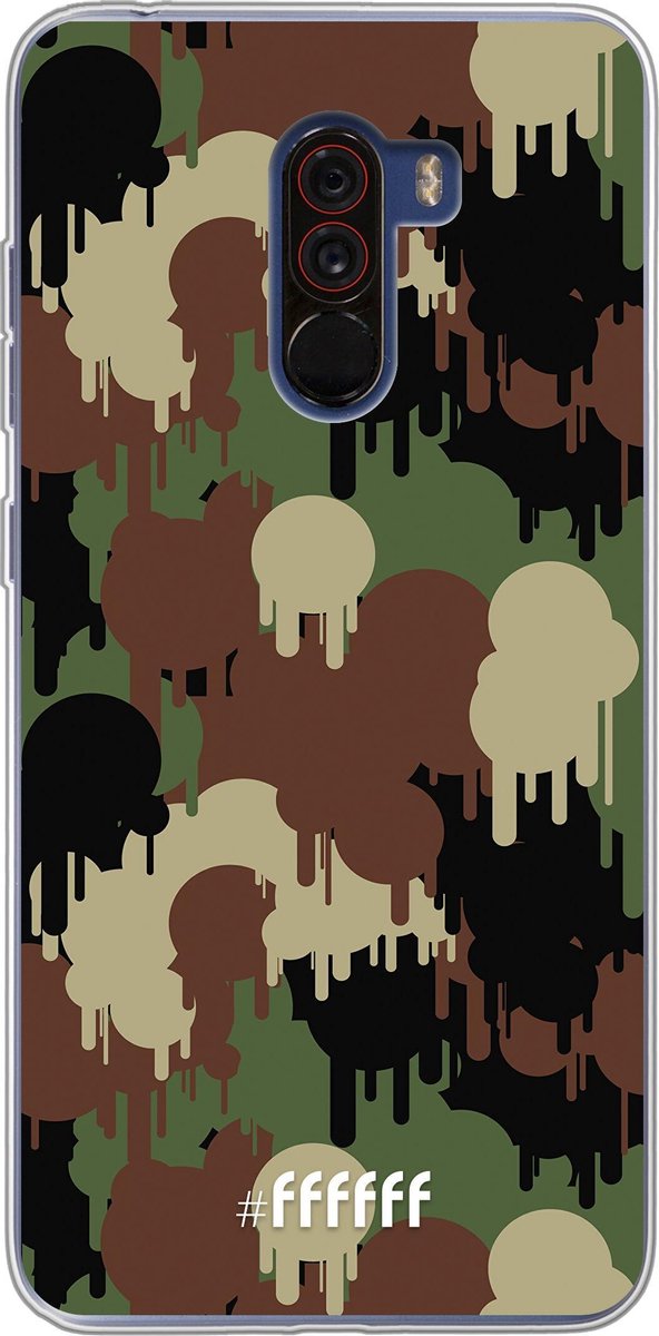 Xiaomi Pocophone F1 Hoesje Transparant TPU Case - Graffiti Camouflage #ffffff
