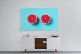 Schilderij - Fresh red grapefruit , Summer time — 90x60 cm