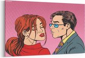 Schilderij - Man woman kiss love — 90x60 cm