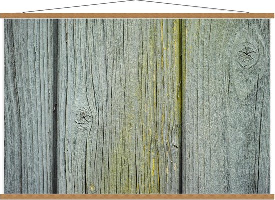 Schoolplaat – Groen Grijs Hek - 120x80cm Foto op Textielposter (Wanddecoratie op Schoolplaat)