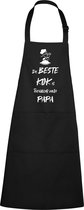 De beste kok is toevallig mijn PAPA - Luxe Schort Keukenschort met tekst - Zwart