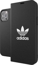 adidas Booklet Case kunstleer logo hoesje voor iPhone 12 en iPhone 12 Pro - zwart