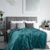 Luxe bed_deken_Brulo_Polyester_sprei_220x200 cm_Gewicht-250 GSM__Donker turkoois