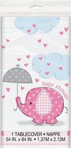 Plastic tafelkleed "Olifant" voor Baby Shower - Roze