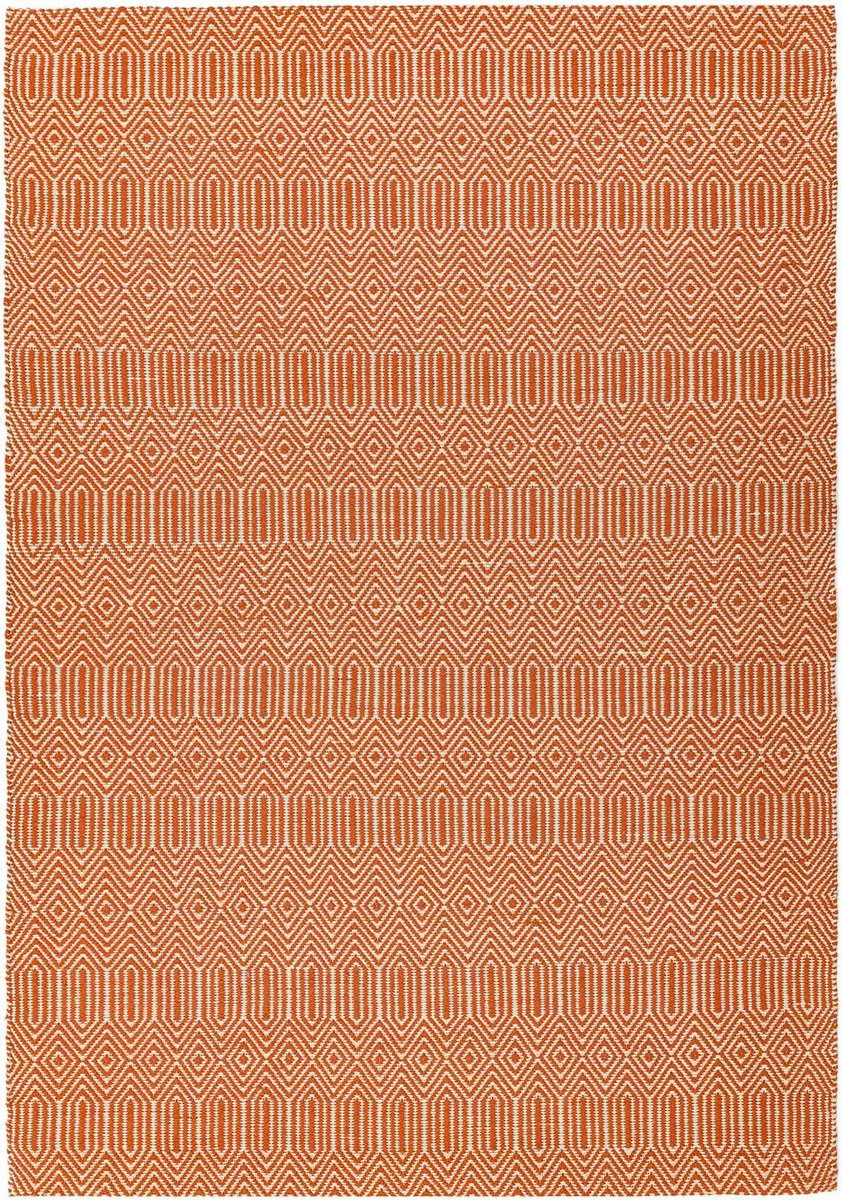 Easy Living - Sloan-Orange Vloerkleed - 200x300  - Rechthoek - Laagpolig Tapijt - Modern - Oranje, Wit