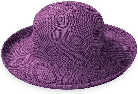 Chapeau de plage Breton Ladies - Protection UV UPF50 + - Coupe avec cordon de serrage interne - Taille: 58cm - Couleur: Plum