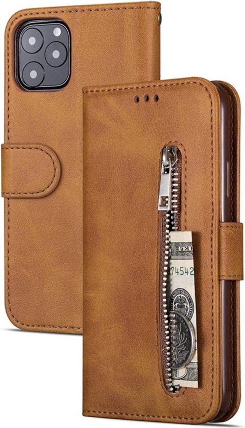 Bookcase en cuir Apple iPhone 11 | Marron | Étui portefeuille | Wallet