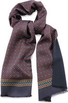 We Love Ties - Herensjaal wol zijde Corrado - blauw / steenrood / turquoise / geel