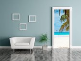 Sticky Decoration - Luxe Deursticker Palmboom op het strand - op maat voor jouw deur