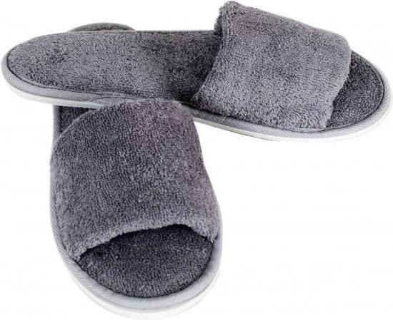 Open Sauna Slippers - badslippers - badstof slippers met anti slipzool