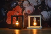 Hollands STAAL Wit Stalen Lamp - Industriële lamp - E27 - 20x20 cm - Tafellamp Industrieel - Tafellamp Wit