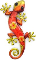 Salamander | metaal & glas | bloem | oranje | XL | 37 x 18,5cm