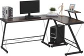 Bureau d'angle - Compact - Bureau - Table d'écriture - Bureau d'ordinateur - Bureau - Rangement - 150 x 150 x 76cm - Zwart