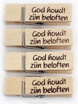 Knijper - God houdt zijn beloften - Hout - Knijper - Naturel - Elian