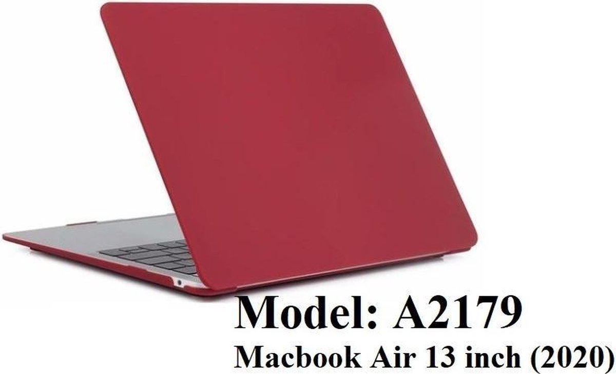 Macbook Case Cover Hoes voor Macbook Air 13 inch 2020 A2179 - A2337 M1 - Laptop Cover - Matte Wijnrood