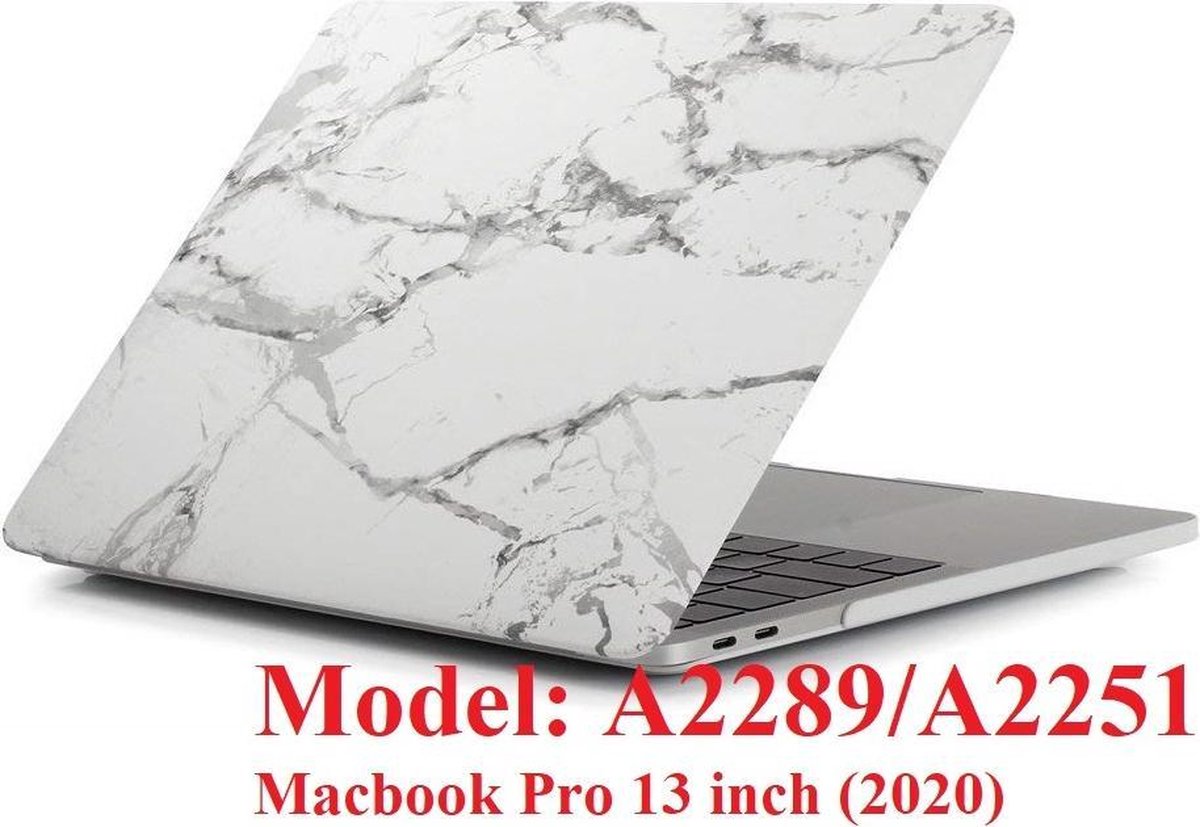 Coque Macbook pour Macbook Pro 13 pouces (2020) A2289 / A2251 - Housse pour  ordinateur portable - Marbre Wit