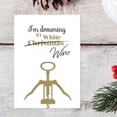 Kerstkaart dreaming of a white wine set van 10 met omslagen - Lacarta