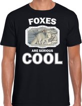 Dieren vossen t-shirt zwart heren - foxes are serious cool shirt - cadeau t-shirt poolvos/ vossen liefhebber 2XL