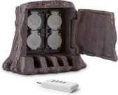 Waldbeck Power Rock Geaarde Stopcontactverdeler - 4-voudig - IP44 - 10A/250V - Bruin