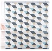 Relaxdays douchegordijn driehoek design - badkamergordijn - rolgordijn douche - gekleurd - 160x240cm