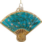 Ornament glass Van Gogh blue almond blossom fan H10cm w/box
