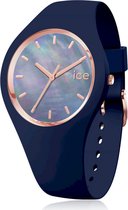 Ice-Watch Pearl IW016940 horloge - Siliconen - Blauw - Rosé - 34 mm