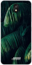 LG K30 (2019) Hoesje Transparant TPU Case - Palm Leaves Dark #ffffff