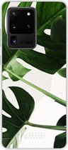 Samsung Galaxy S20 Ultra Hoesje Transparant TPU Case - Tropical Plants #ffffff