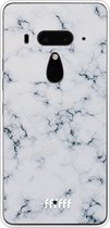 HTC U12+ Hoesje Transparant TPU Case - Classic Marble #ffffff