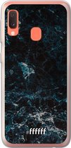 Samsung Galaxy A20e Hoesje Transparant TPU Case - Dark Blue Marble #ffffff