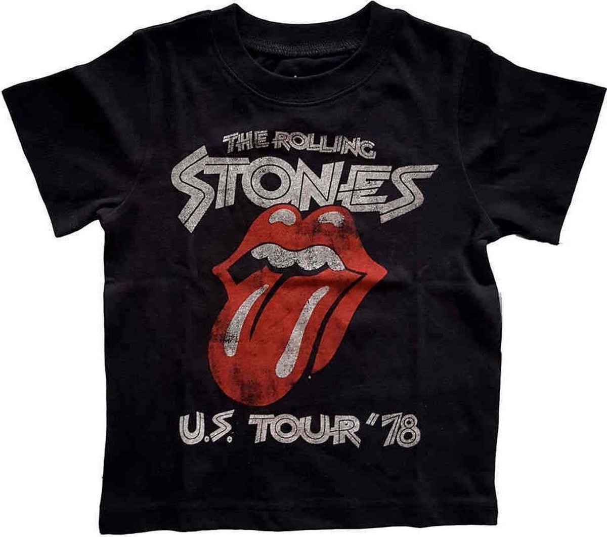 Afbeelding van product Rock Off  The Rolling Stones Kinder Tshirt -Kids tm 5 jaar- US Tour '78 Zwart  - maat 5 jaar