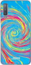 Samsung Galaxy A7 (2018) Hoesje Transparant TPU Case - Swirl Tie Dye #ffffff