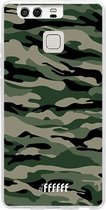Huawei P9 Hoesje Transparant TPU Case - Woodland Camouflage #ffffff